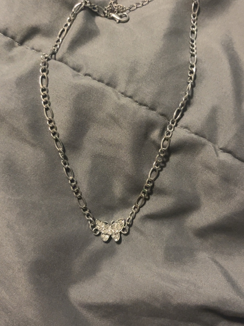 Sparkling Silver Butterfly Pendant Necklace for Women